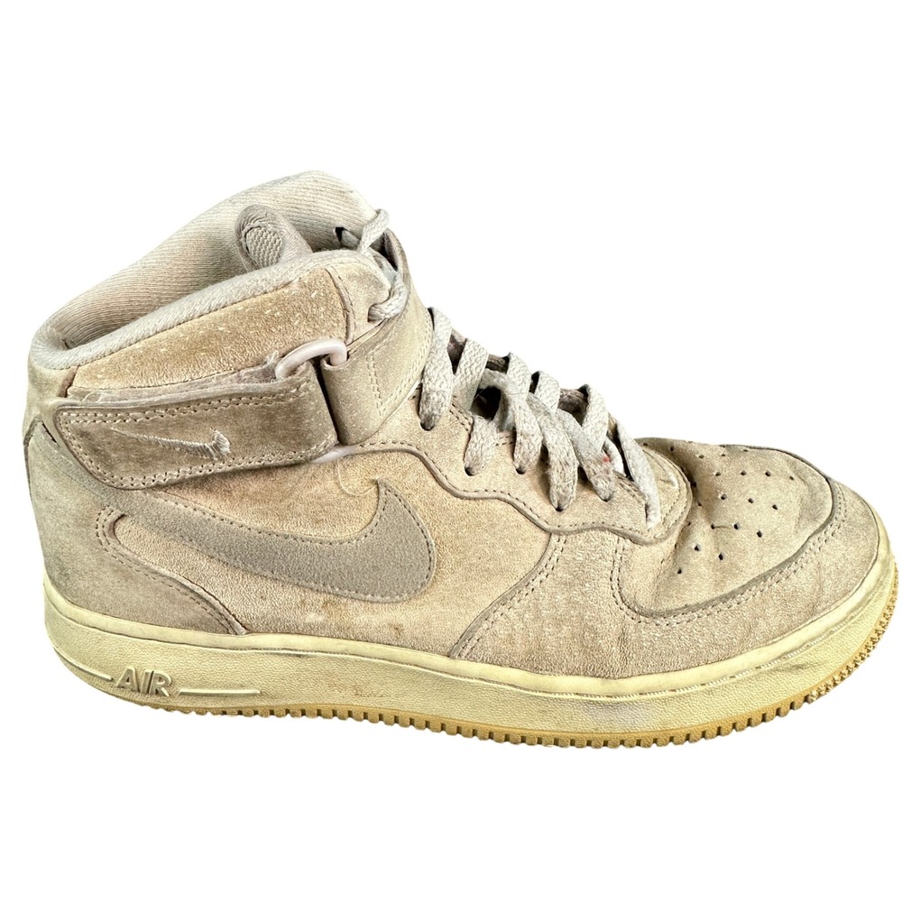 Nike Air Force 1 Mid Tan Mushroom Suede Sneakers 315123-205 Mens 8